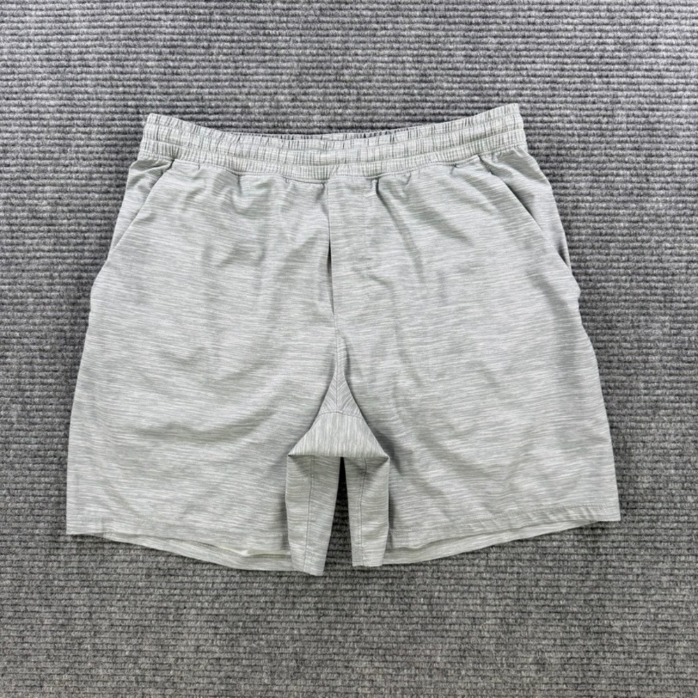 Lululemon Pace Breaker Short Men Large 7" Liner Gray Space Dye Train Workout Gym